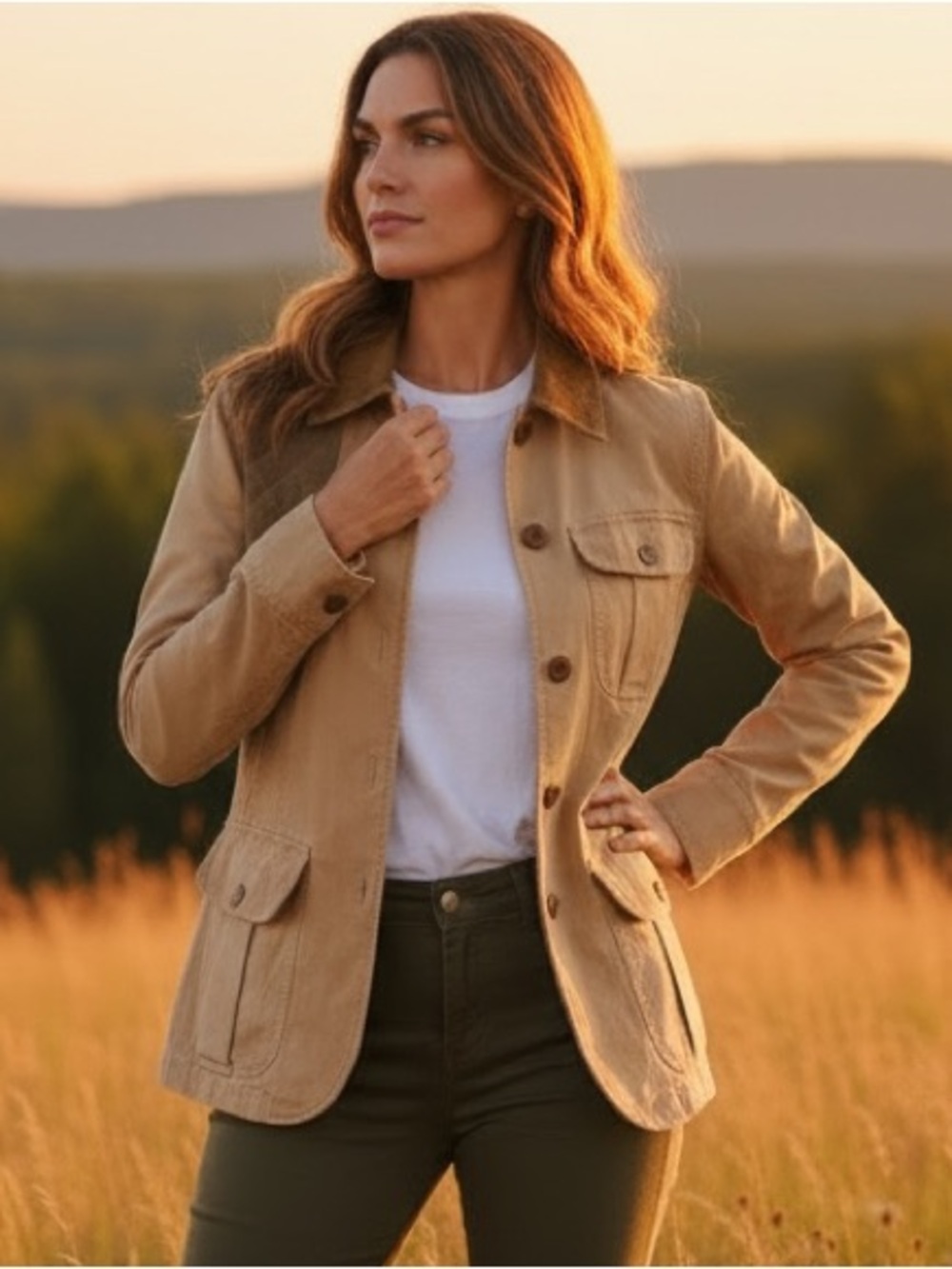 💎 Ralph Lauren Vintage Hunting Jacket Corduroy Collar Field Jacket